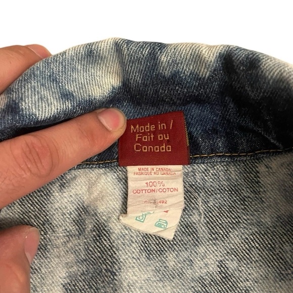 LEE Rider Acid Wash Denim Jacket Women's Size M? Made In Canada - 2 Pockets - Picture 7 of 13